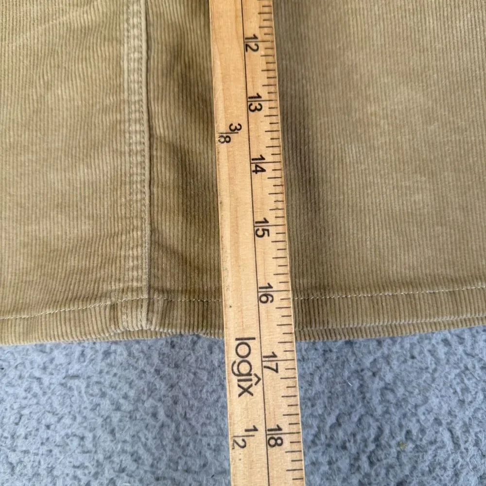 Vineyard Vines Corduroy Skirt 12 Beige Khaki Sand 5 Pocket Zip Fly Stretch